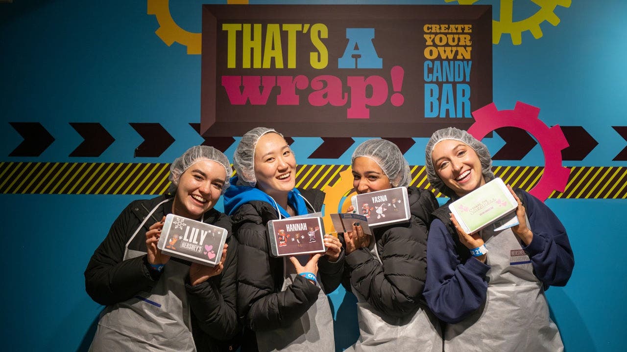 Guests at Create Your Own Candy Bar